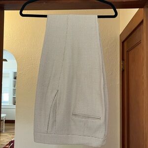 Ann Taylor Cream & Tan Houndstooth Ankle Pants (matching suit jacket available)